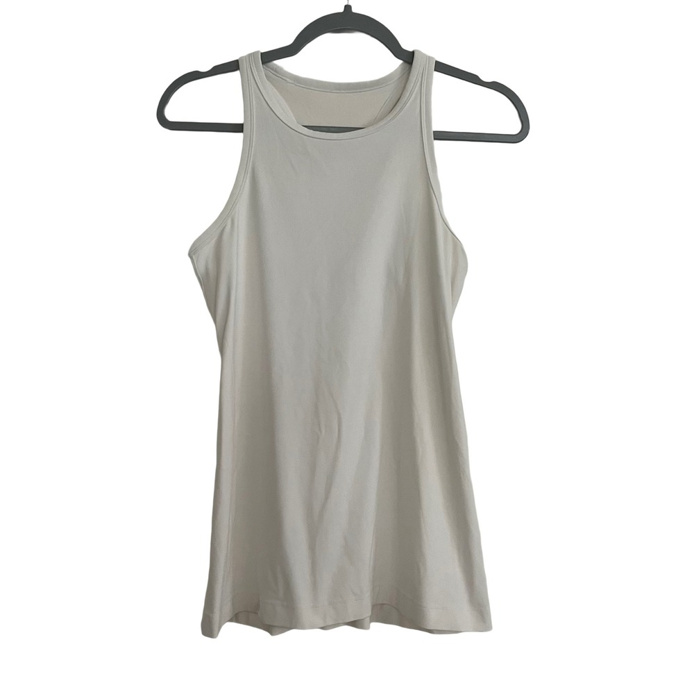 Lululemon Racerback Tank‎ Top Womens 4 Ivory High Neck Activewear Gym Running
